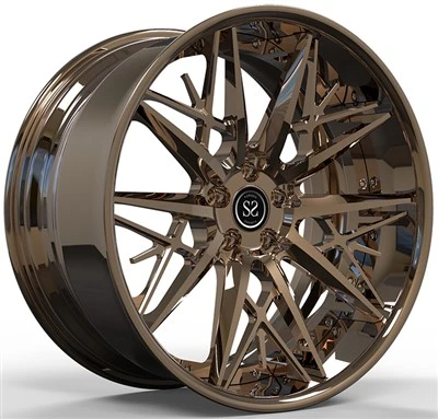 Roți forjate cu mai multe spițe 23x11 2 piese Bronz lucios lustruit pentru Audi RS6