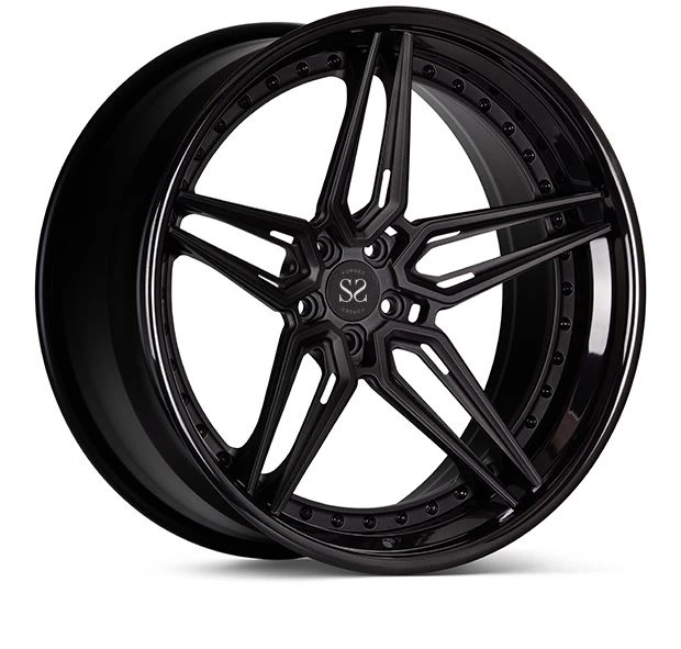 3 bucăți forjat satinat negru Deep Conave personalizată Deep Dish Wheel