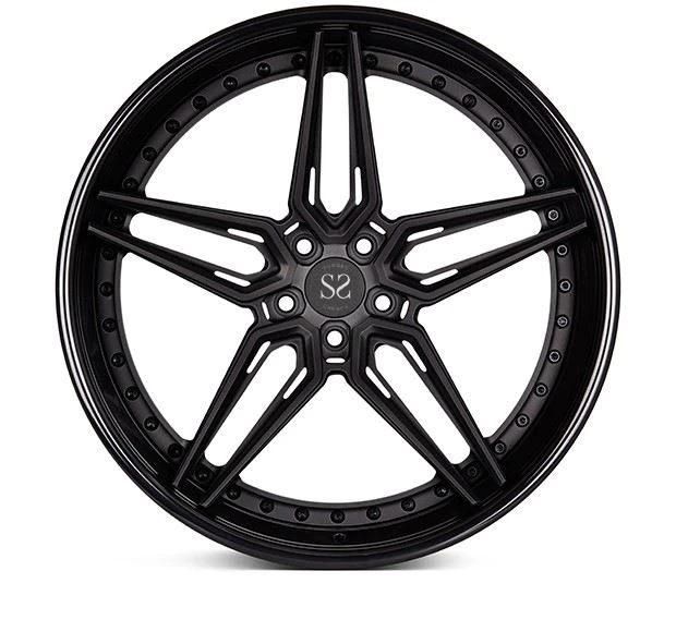3 Piece Forged Satin Black Deep Conave Customized Deep Dish Wheel